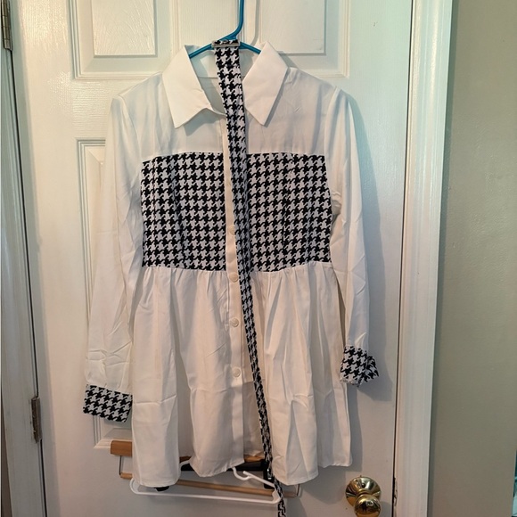 Stylish Houndstooth Patterned Shirt‎ - Picture 1 of 2